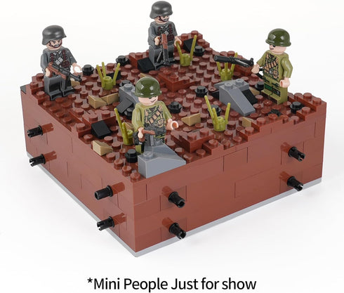 WW2 Battlefield Ground Military Building Block Set - 143PCS Fun for Kids and History Buffs