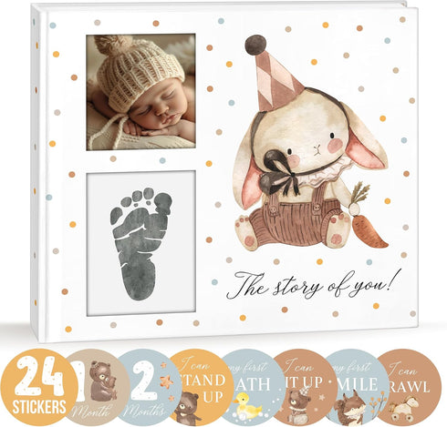Little Keepsakes by YASHVEDH 5 24 Album 5, Baby Book Keepsake for New Born First Years, Baby Memory Book with Monthly