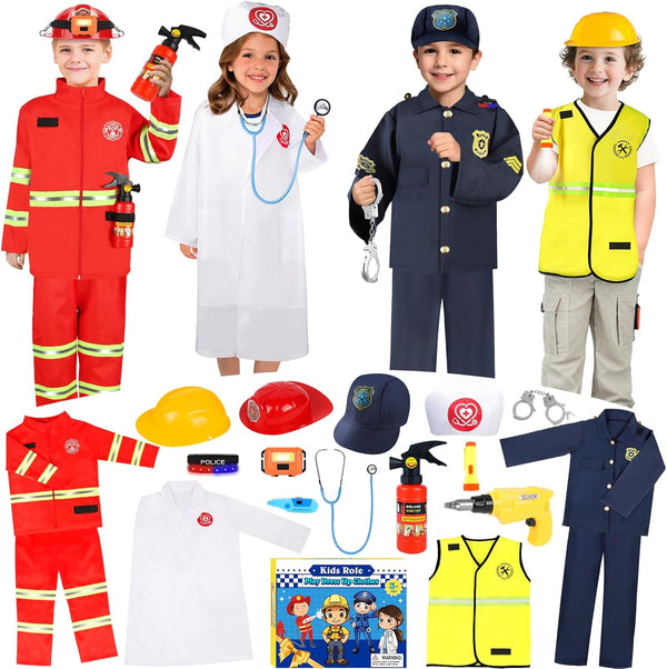 IVENRXIU Toddler Dress Up Clothes, Kids Role Play Costumes 4 In 1 Set-Police