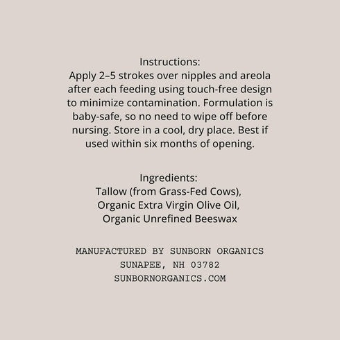 3 Nipple Balm | Nursing-Safe Lanolin-Free Nipple Cream with Edible Ingredients for Sore or Cracked Nipples | Safe