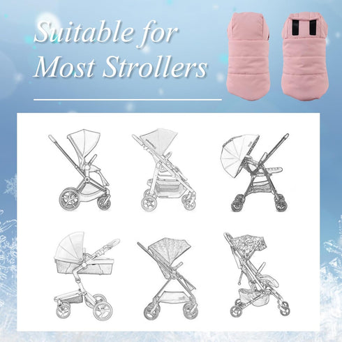 Zsedrut Stroller Gloves Universal Winter Anti-Freeze Stroller Mittens Water Repellent Hand Warmer Muff Fleece