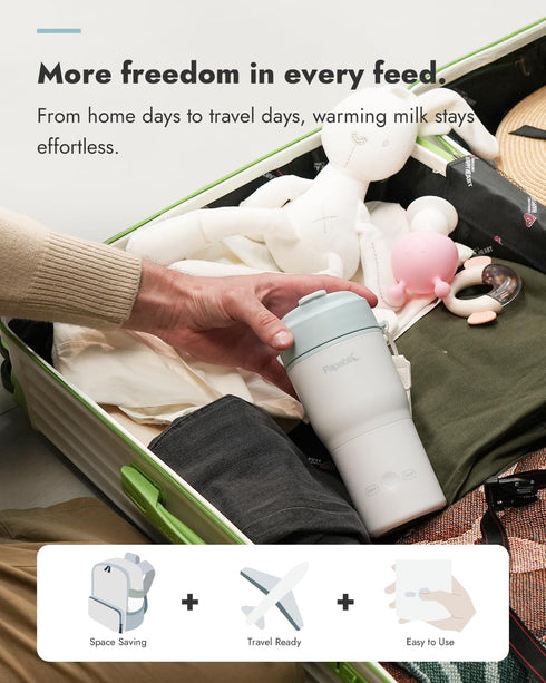 85W 4 Settings, Papablic Portable Bottle Warmer, Fast Baby Bottle Warmer for Travel & Home, Heats Breastmilk & Formula