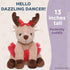 Bearington Dazzling Dancer Ballerina Plush, 13 Inch Stuffed Reindeer, Christmas Stuffed Animal