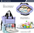 MCHIVER Backpack Mommy Purple Green Gradient Diaper Bag Large Capacity Baby Bags with Insulated Pockets Maternity Bag