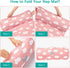 Toddler Nap Mat with Removable Pillow and Blanket, Lightweight Portable Sleeping Bag for Kids, Pink Cloud 52" x 23"