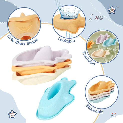 21PCS 1-3 6-12 1-3 Baby Bath Toys, Mold Free Bath Toys for Kids Ages with Montessori Shape Sorter and Educational