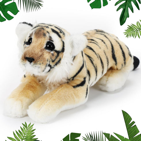 15'' Tiger Stuffed Animal Plush - Realistic Tiger, Leopard, Lion Toys for Boys & Girls, Jungle Pillow Gifts