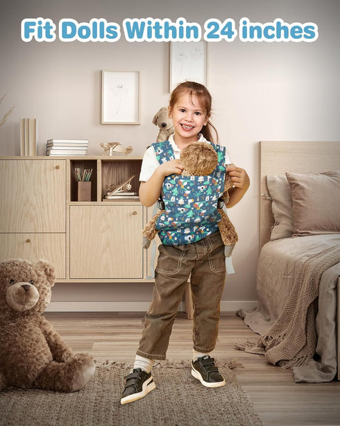 Lictin Baby Doll Carrier, Front and Back Doll Accessories Carrier for Little Girls, with Adjustable Straps for Stuffed