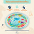 B. baby Baby Water Mat, Inflatable Tummy Time Mat with 6 Removable Sea Animals, Water Activity Mat for Babies