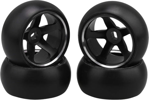4pcs RC 5 Spoke Wheel Drift Tyre - Black Wheel Rims Replacement for WL 1/28 K969 K989 P929 RC Car