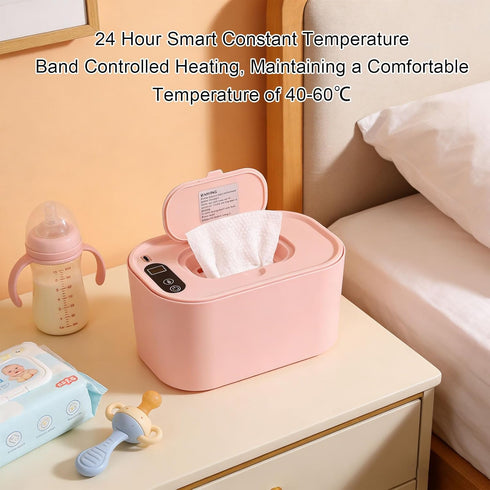 NOENNULL 80 Baby Wipe Warmer Top Heating Baby Wet Wipes Warmer Dispenser with Digital Display, Holds Wipes, for Home
