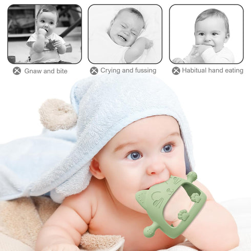 Baby Teethers 0-6 Months, Teething Toys for Relief, Infant Hand Teether Pacifiers, Ideal Gifts for New Moms (Cartoon