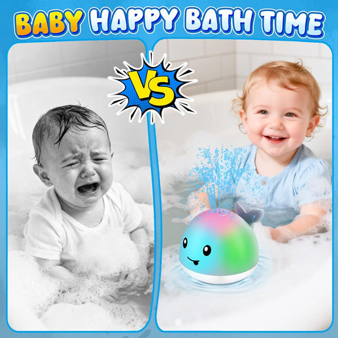 1-3, 1 6-12 Gigilli Baby Bath Toys, Magnetic Rechargeable Light Up Whale Bath Toys for Kids Ages Toddler Bathtub Pool