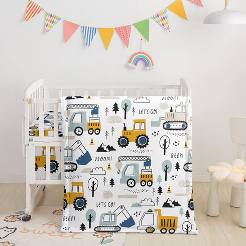 Datura home Crib Bedding Set,3pcs Nursery Crib Bedding with Comforter Crib Sheet & Crib
