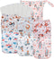 babygoal Reusable Cloth Diapers 6 Pack with 6 Inserts & Wet Bag,