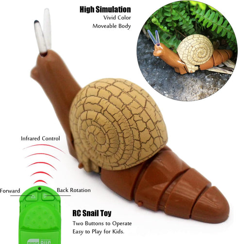 Realistic Remote Control Snail Toy - Electronic Crawling Insect for Kids