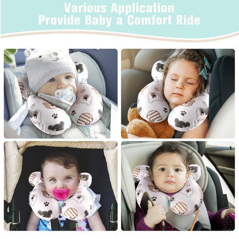 vocheer Baby Travel Pillow(Upgraded), Head and Neck Support Pillow for Pushchair, Car Seat,Stroller, Bouncer
