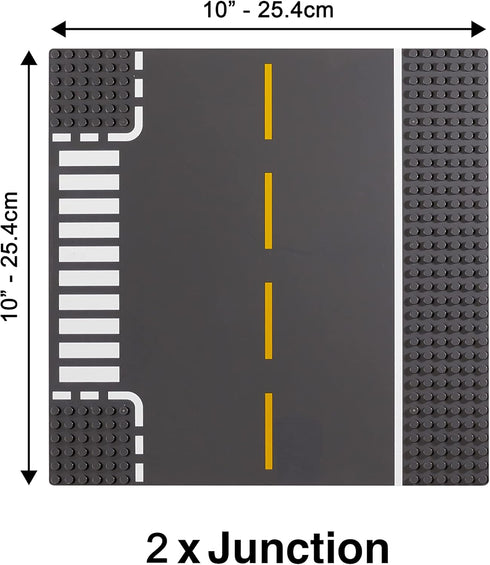 Apostrophe Games Road Baseplate, 8pcs Premium Building Blocks Base Plates Compatible with All Major Brands