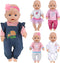 NUOXIXI 14-18 Inch Baby Doll Clothes 5 Sets Accessories Dress with Hats Socks