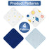 24Pack 9''x 9''Blue softan Baby Washcloths, Baby Wash Cloths Extra Soft & Ultra Absorbent, Baby Towels Face Towel
