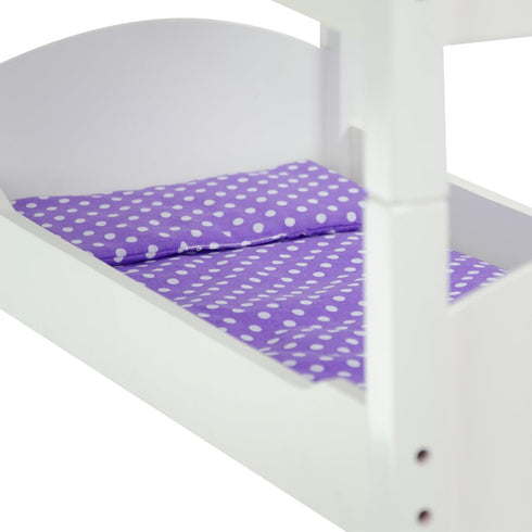 Olivia's Little World 18 in. Doll Wooden Convertible Bunk Bed, Gray, Pink, and Purple, Stacked or Unstacked