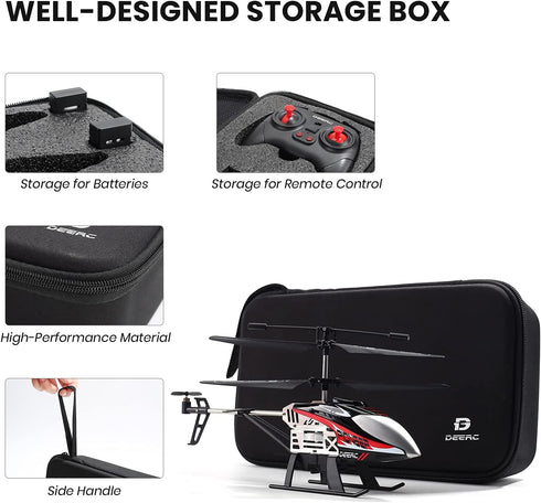 DE52 Shell,2.4GHz Mode,2 24 DEERC Remote Control Helicopter,Altitude Hold RC Helicopters with Storage Case Extra
