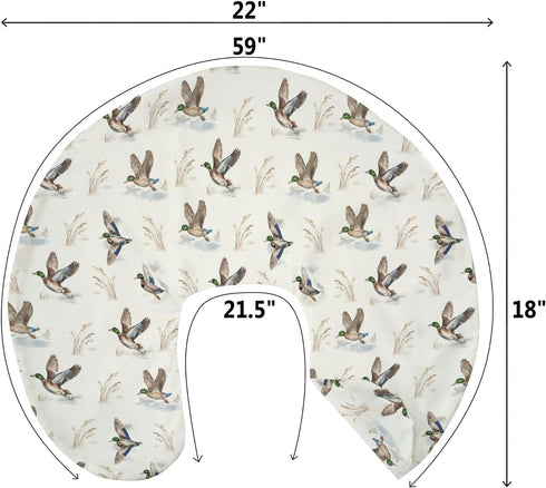 Wild Ducks Mallards Baby Nursing Pillow Covers for Boy Girl Vintage Duck Hunting Nursing Pillow Slipcovers