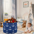 visesunny Classic Anchor Dark Blue Collapsible Basket Storage Bin with Durable Cotton Handles, Home Organizer for
