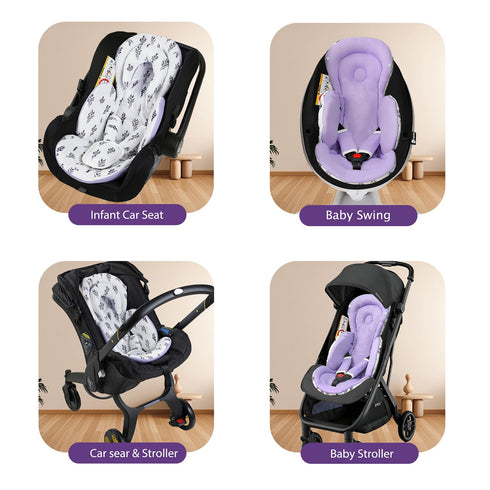 Memobella Set, Infant Car Seat Insert, Body Support for Baby Newborn Infant Toddler with Extra Headrest, Shoulder Pads