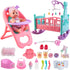 deAO Baby Doll Set with 20 Pieces Accessories, Crib Bed, High Chair, and Stroller Play Set