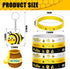 48 Pieces Cute Bee Keychain and Bee Rubber Bracelets, Silicone Wristband Party Favors for Birthday Supplies
