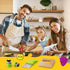 Kids Knife Set for Real Cooking - 4 Plastic Safe Knives, Crinkle Cutter, Y Peeler, Cutting Boards, Kitchen Gloves,