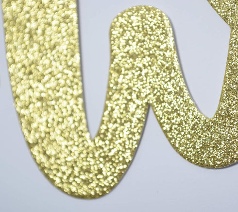Two Sweet 2nd Birthday Banner - I'm Two Party Decor, Candy Bar and Ice Cream Theme (Gold Glitter)