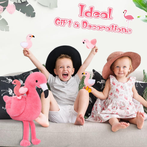Animal-18 Inch Mommy 4 Tummy, MorisMos Plush Flamingo Stuffed Stuffed Flamingo with Baby Bird Plush Toys Inside Zipper