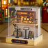 Flever Dollhouse Miniature DIY House Kit, Creative Room with Furniture for Romantic Valentine's Gift (Coffee Time)