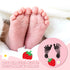 R HORSE Baby Announcement Sign with Ink Pad and Marker Pen Pink Strawberry Hello World Wooden Keepsake for Newborn
