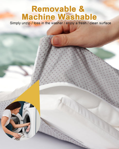 47" 47" TINYHARBO Premium Foam Baby Play Mat x Removable & Machine Washable Cover, Extra Thick Padding Playpen Mat