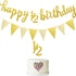 Boao Pre-Strung Half Birthday Decorations Set - 6 Months Happy 1/2 Birthday Banner, Gold Cake Topper, Triangle Flag