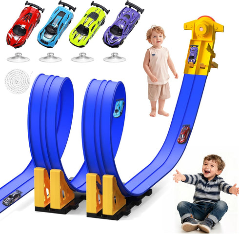 Flex Race Track 16 Ft with Start Gate Accessories Compatible with Diecast