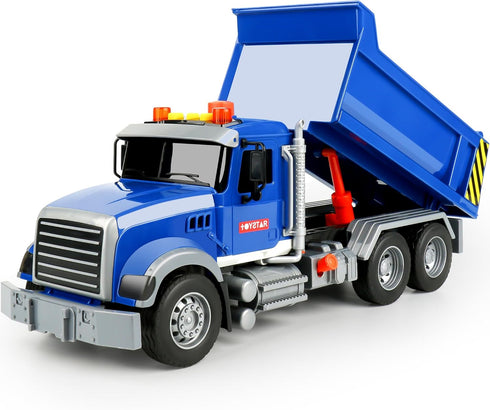 Dwi Dowellin Big Dump Truck Toys for Boys Age 3-5, Kids Toy with Lights and Sounds, Christmas Birthday Gift Car