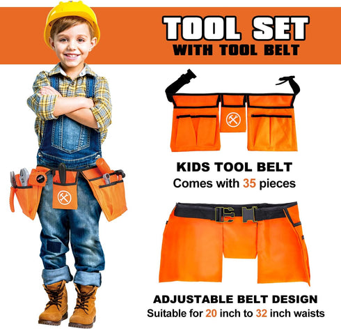 Set 4-6 Set TOY Life Kids Tool for Boy Ages with Belt, Toddler Tool with Drill, Kids Construction Toys, Learning Kit