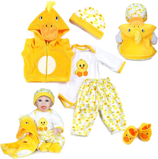 Reborn Baby Girl Dolls Clothes 18 inch Yellow Duck Outfits Accesories for