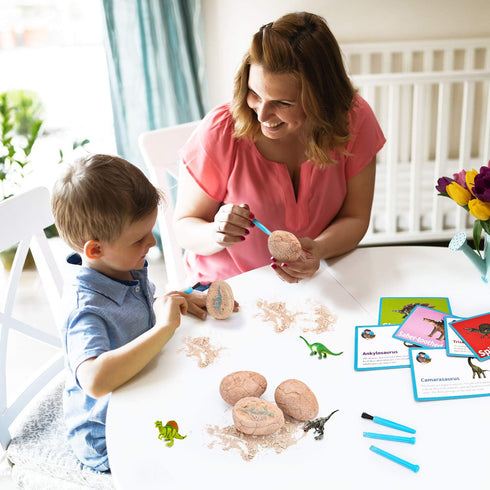 Dig Up Dinosaur Fossil Eggs, Break Open 12 Unique Eggs and Discover 12 Cute Dinosaurs, Easter Digging Toy Gift