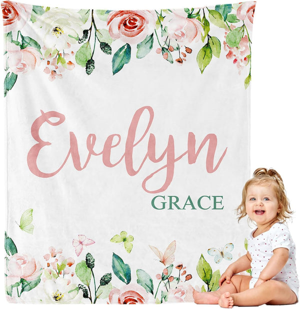 Ultragifta Personalized Baby Blankets Easter Gifts for Kids Custom Flannel Blanket for
