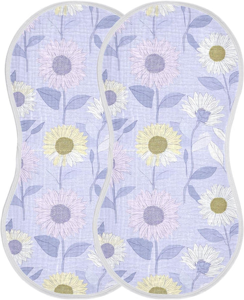 decor gift 4 Pack 22x11in Cotton Burp Cloths Soft and Absorbent? Sunflower Pastel Purple Lavender Baby Cloth for Unisex
