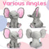 Jenaai Giant Stuffed Elephant Plush Toy, Huge Gray Elephant, Soft Big Doll for Home Decor, 24 Inch