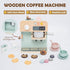 Playset, 23PCS Playset, 3 4 5 Kids Coffee Maker Wooden Kitchen Toys, Play Kitchen Accessories for Toddler, Espresso
