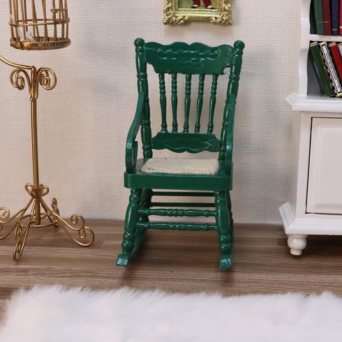 1:12 Dollhouse Miniature Rocking Chair Scale Wooden Furniture Accessories Tiny Mini House Home Outdoor Decoration Model