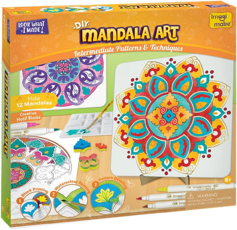 Imagimake Mandala Art Kit, Watercolor Paint Set, 12 Exciting Projects for Kids Ages 8-16, Craft Kits for All