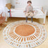 Poowe 47.2") Cute Point Rings Kids Play Mat Baby Nursery Rug Round Educational Alphabet Soft Area Rug Non Slip